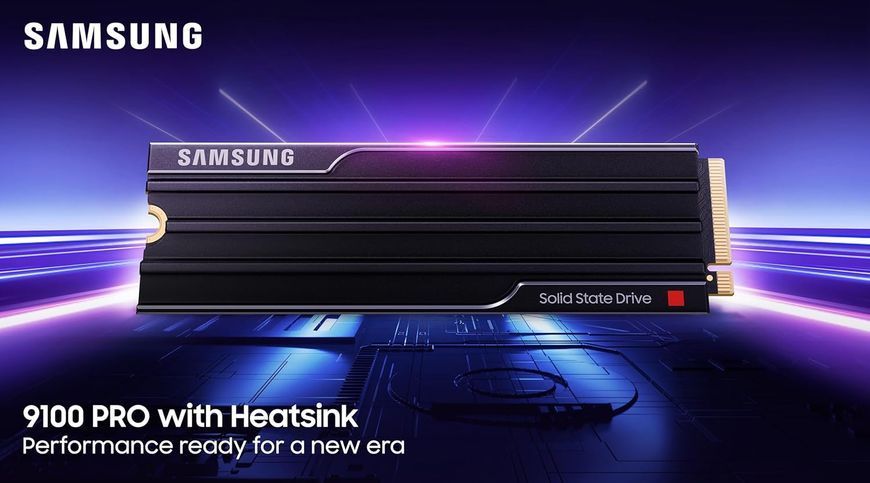 Накопичувач SSD Samsung M.2 1TB PCIe 5.0 9100PRO+ радіатор MZ-VAP1T0CW фото