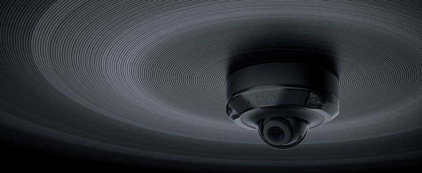 IP-Камера проводная Ajax DomeCam Mini HL black, 8Мп, 4мм, гибридная подсветка IR 15м, белый Led 15м, PoE, True WDR, IP65, ИК 15м, аудио, угол обзора 75&deg;&ndash;85&deg;, мини-купольная, чёрная 000059529 фото