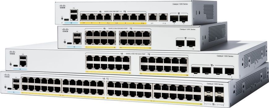 Комутатор Cisco Catalyst 1200 24xGE, 4x10G SFP+ C1200-24T-4X фото