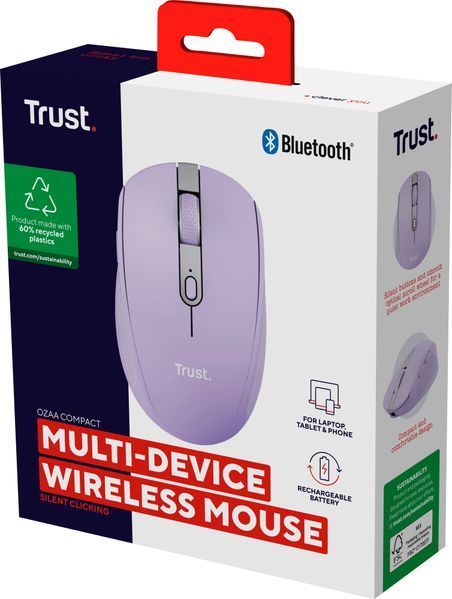 Миша Trust Ozaa Compact Multi-Device, WL/BT, фіолетовий 25384_TRUST фото