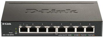 Комутатор 8xGE PoE 64Вт, EasySmart D-Link DGS-1100-08PV2 DGS-1100-08PV2 фото
