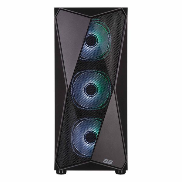 Корпус 2E GAMING Aruba G3313B, без БЖ 1xUSB3.0, 2xUSB2.0, 5x120мм ARGB, VGA 300мм, LCS ready, HUB, TG Side Panel, ATX, чорний 2E-G3313B фото